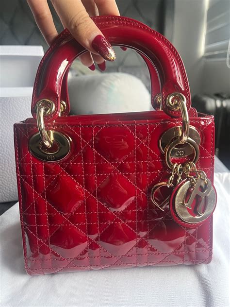 dior cherry red patent calfskin.